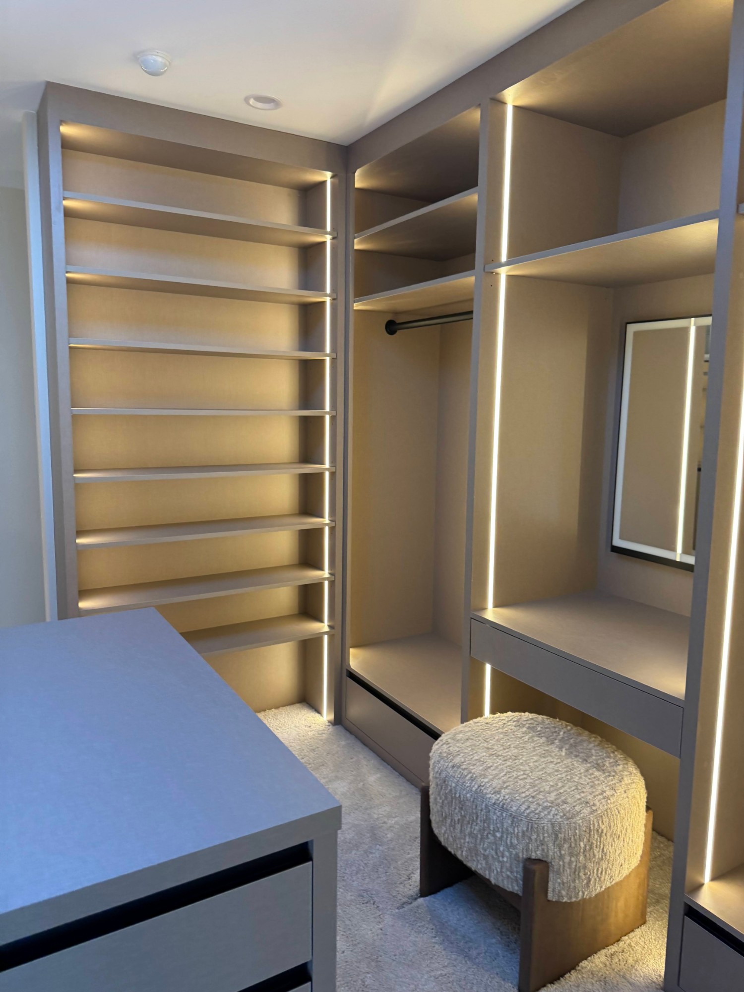 Walk-in closet LED lighting installation Los Angeles